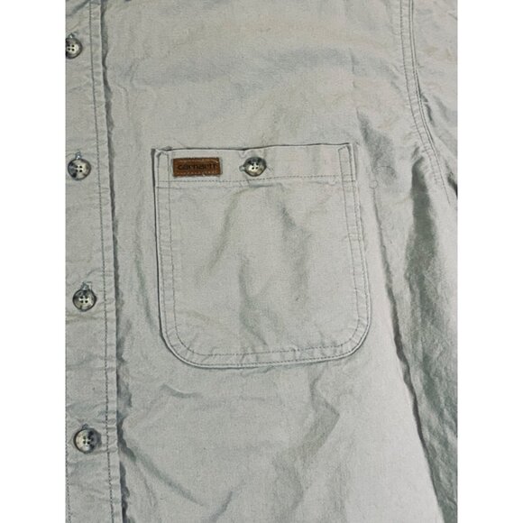 Cathartt shirt men's Large tan button down shirt with pocket - Picture 7 of 13